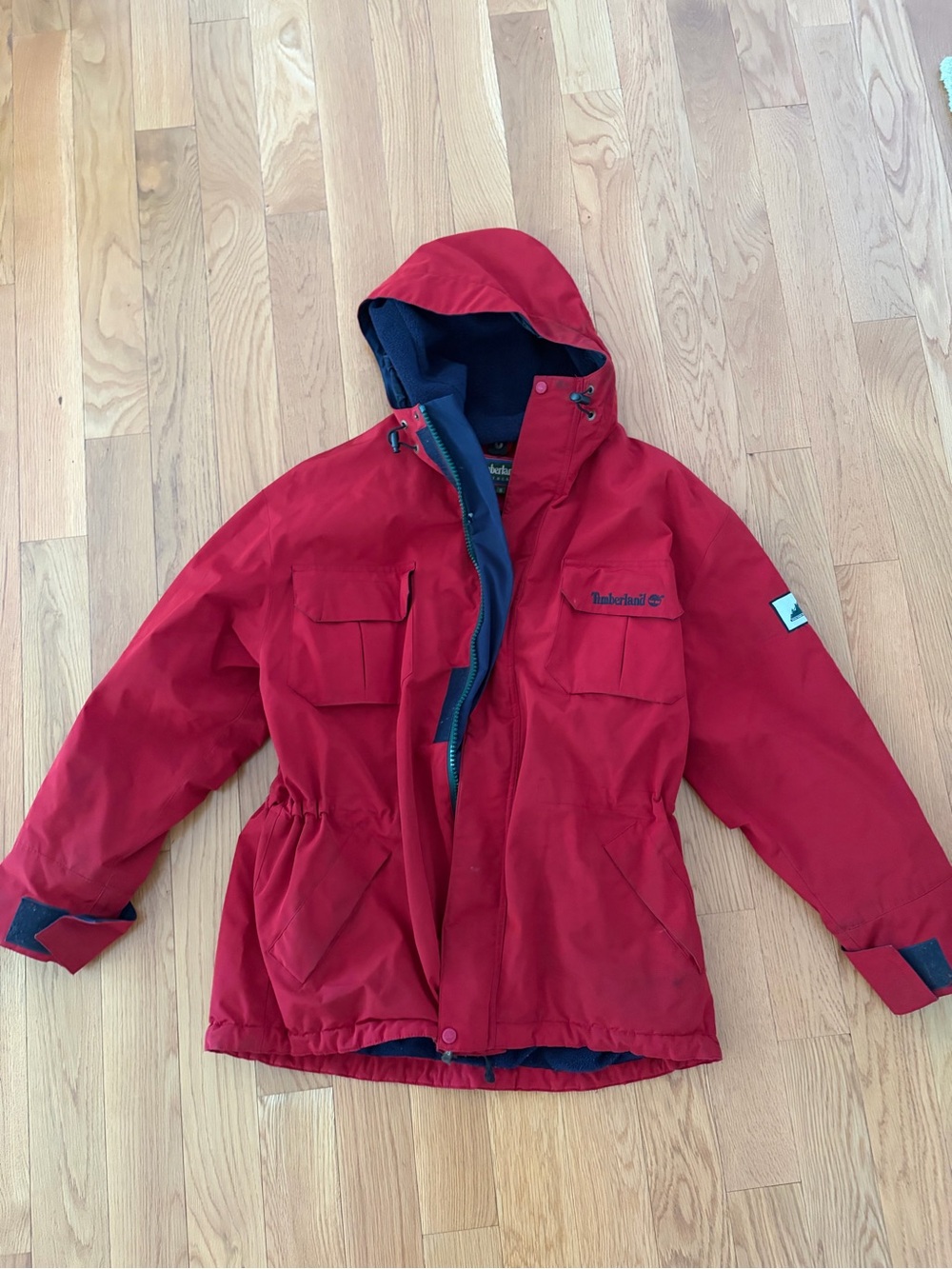 Timberland Red Hooded Parka Jacket